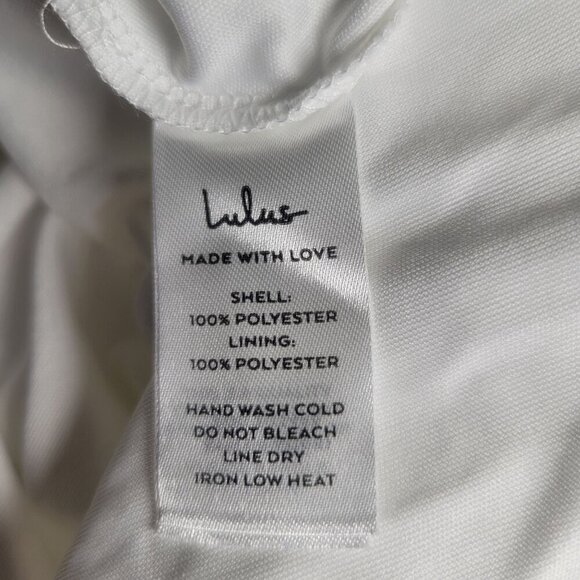 Lulus White Sweetest Behavior White Embroidered Puff Sleeve Midi Dress Size L - Picture 7 of 7